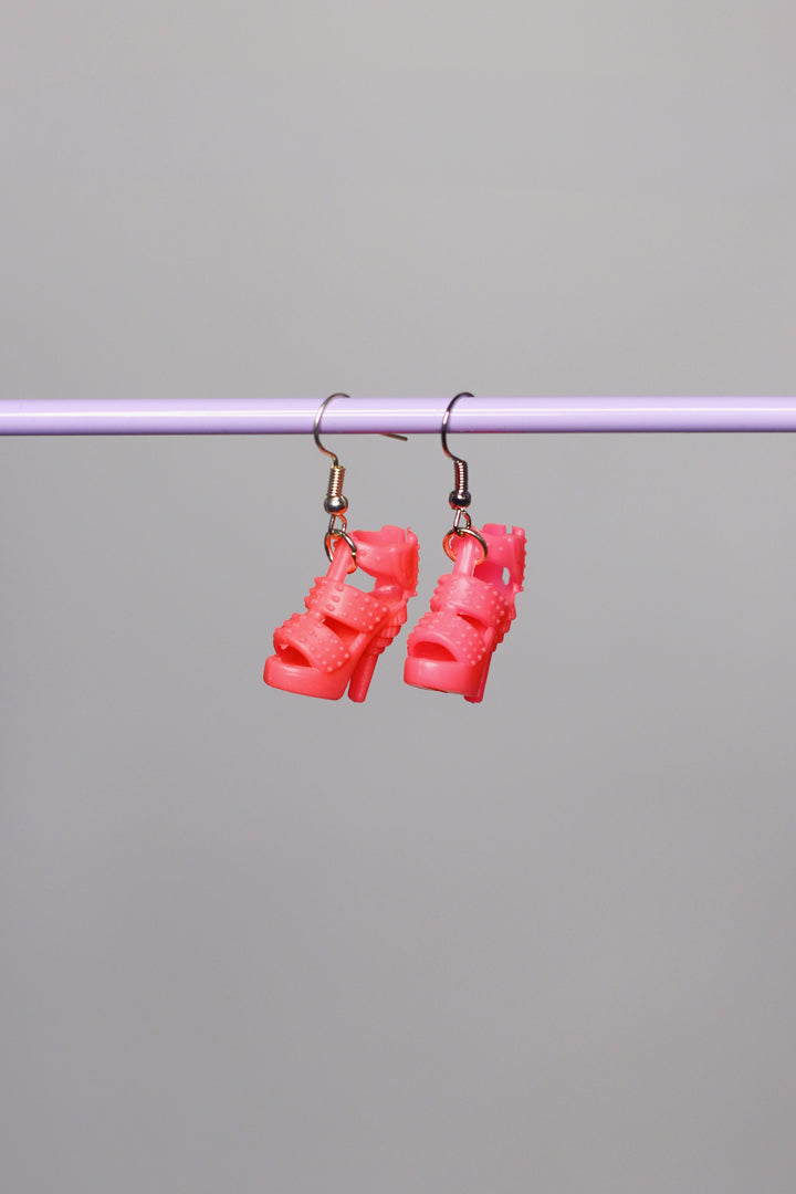 Ohrringe Plateau-Sandaletten Flamingo Pink