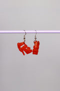 Ohrringe High Heels Transparent Rot