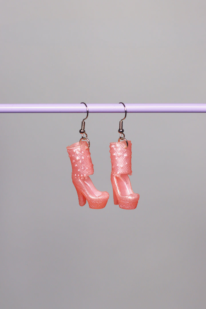 Ohrringe Plateau-Stiefeletten Perlmutt Rosa