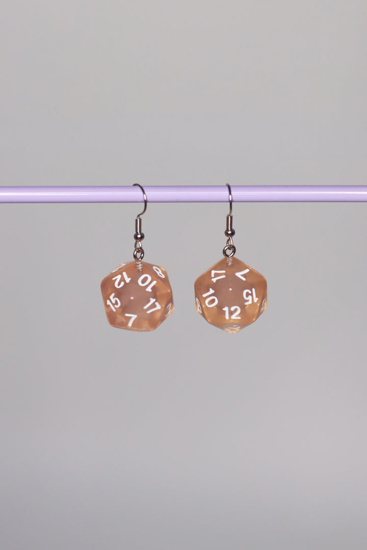 Ohrringe W20 Würfel Transparent