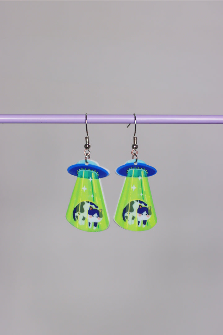 Ohrringe Ufo mit Katze