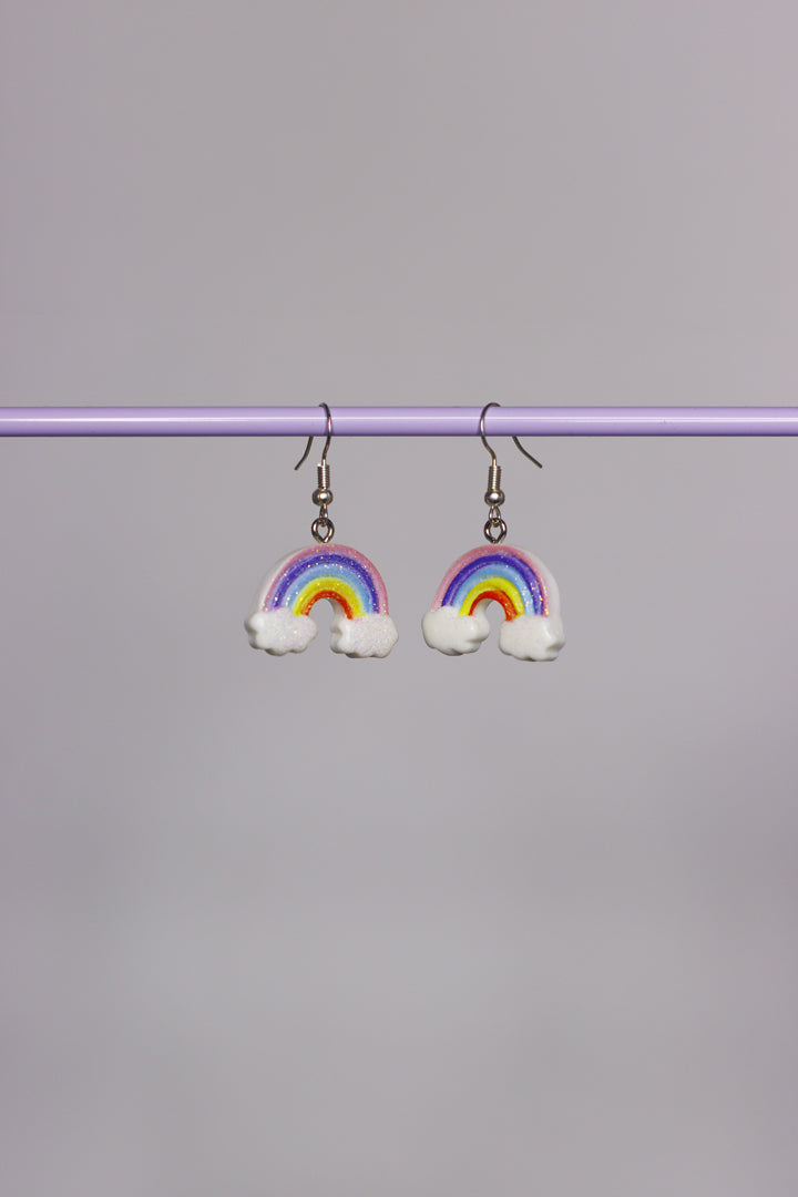 Ohrringe Regenbogen mit Glitzer
